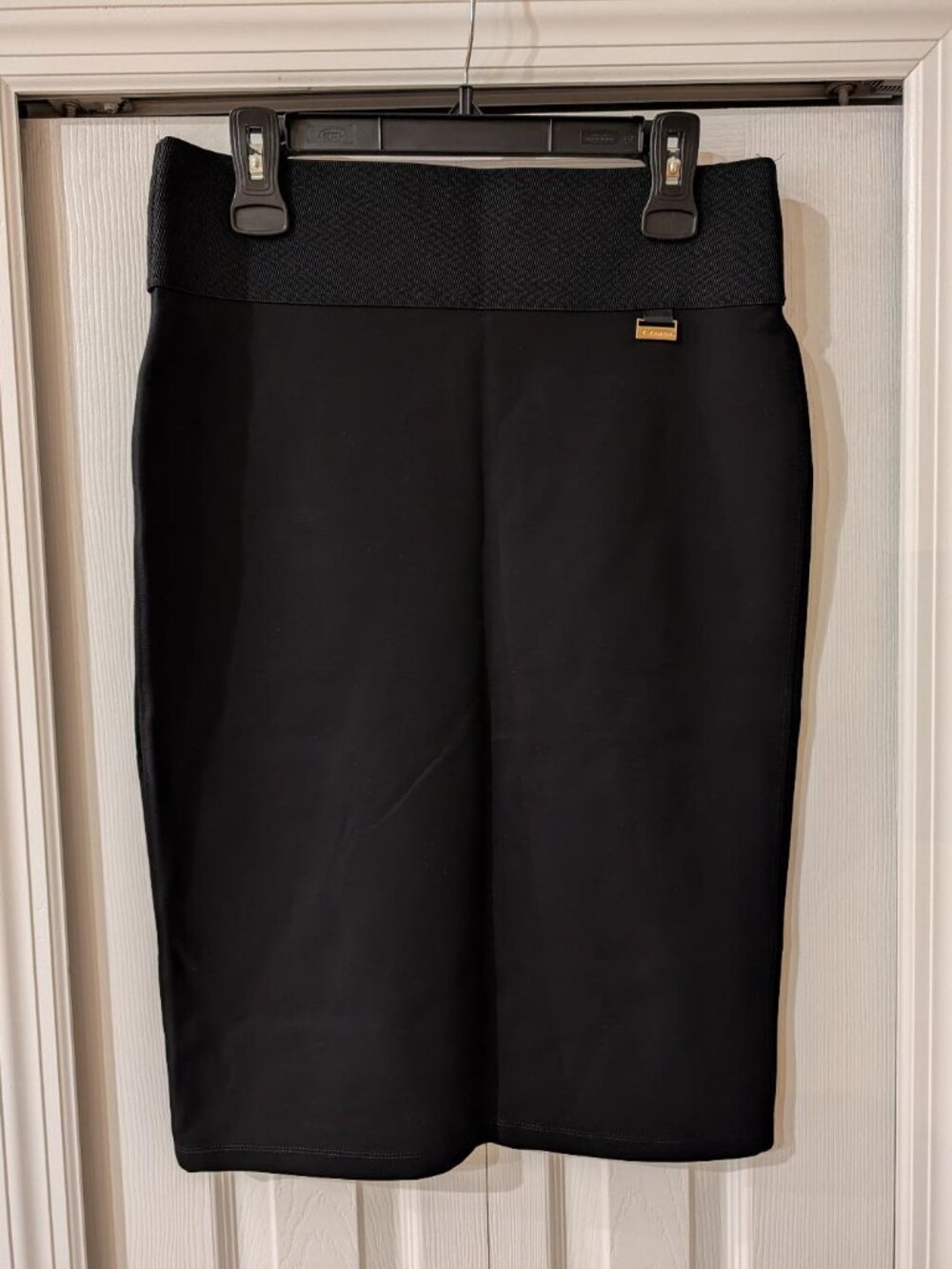 T Tahari Womens Black Pencil Skirt Elastic Waist NWT Medium
